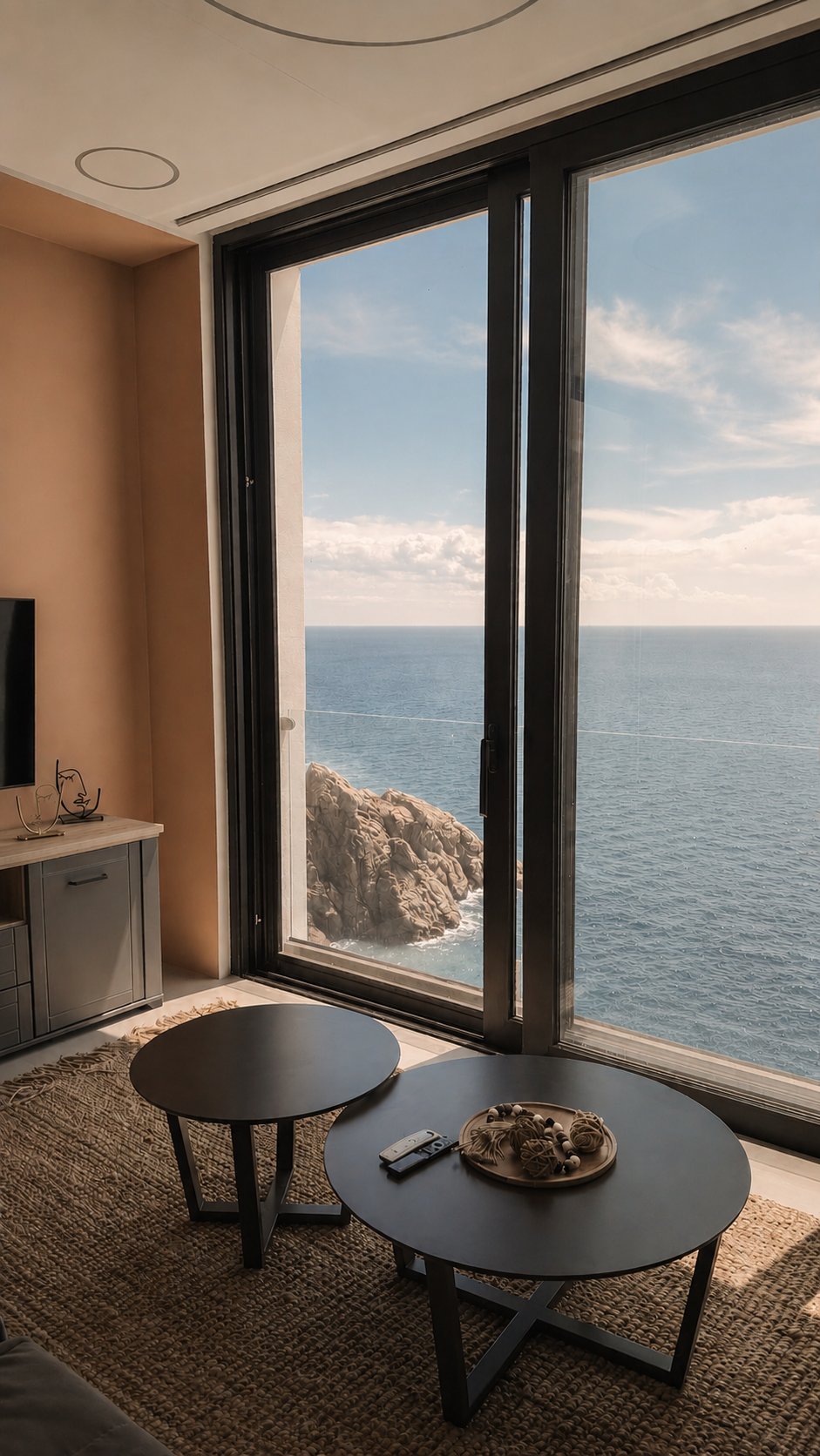 Living area facing the sea