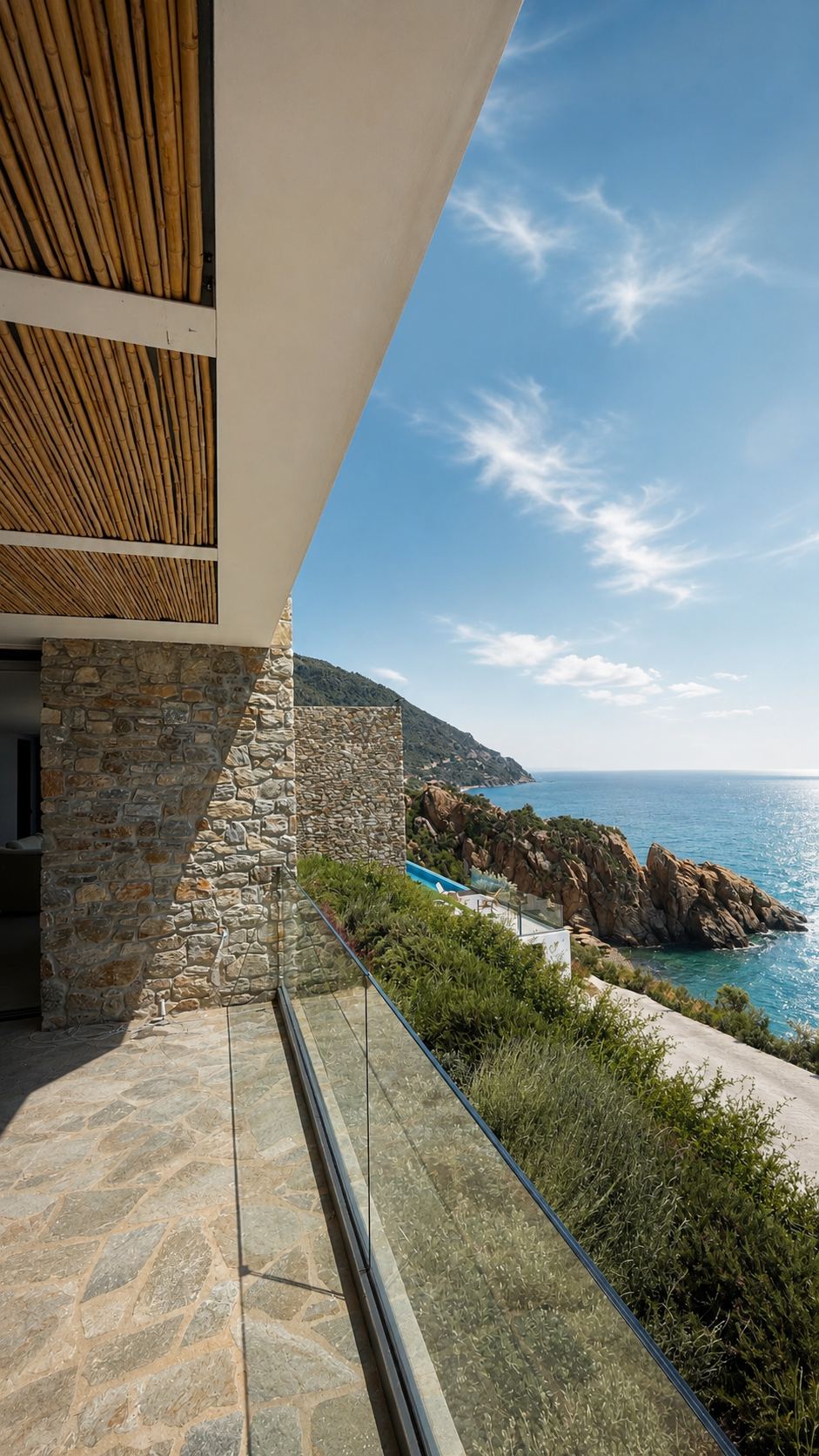 View from the Nyx terrace over the sea and coastline