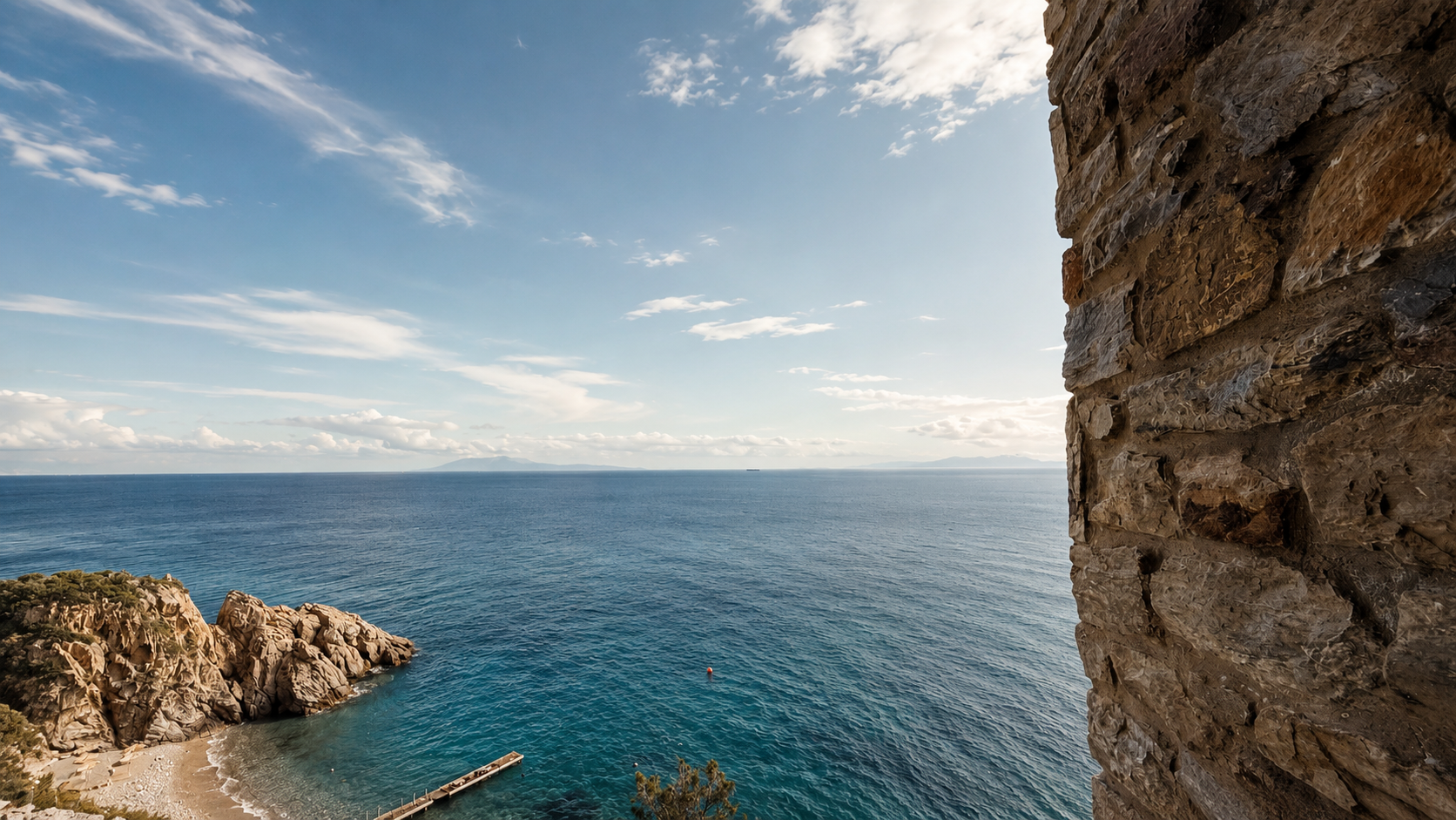 Panoramic Aegean sea view from the terrace