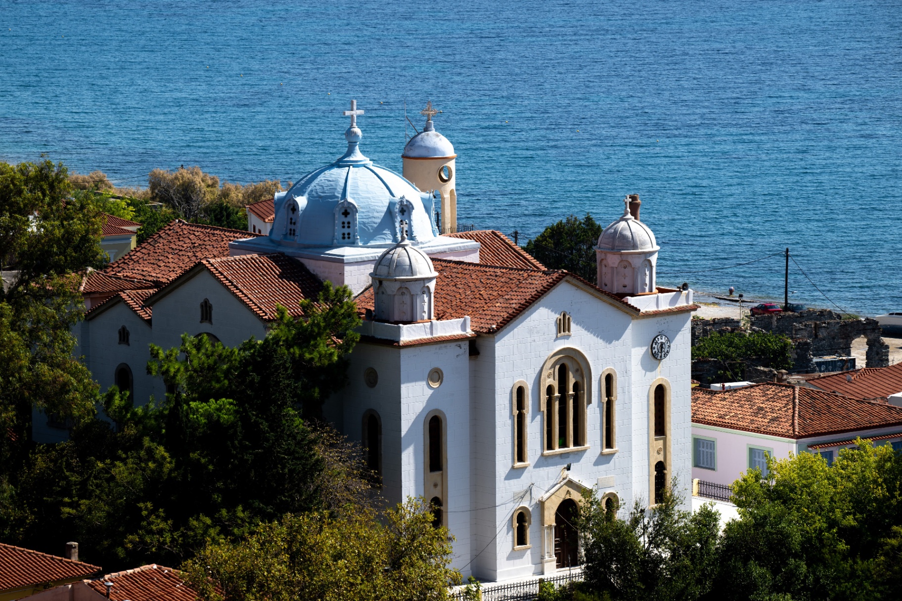 A village church above the sea