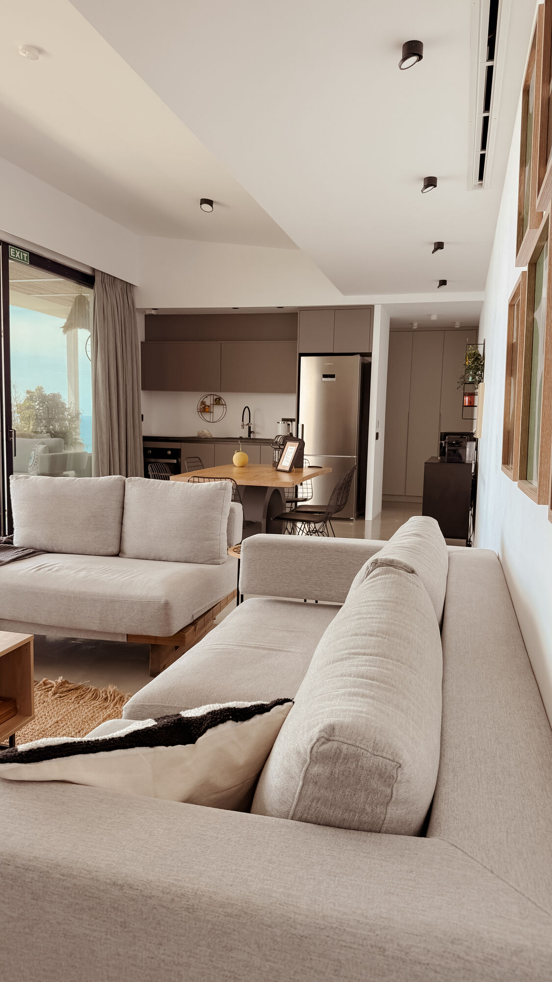 Living room with open kitchen