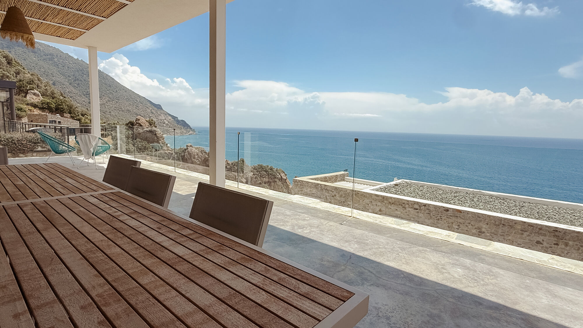Wooden terrace with sea view